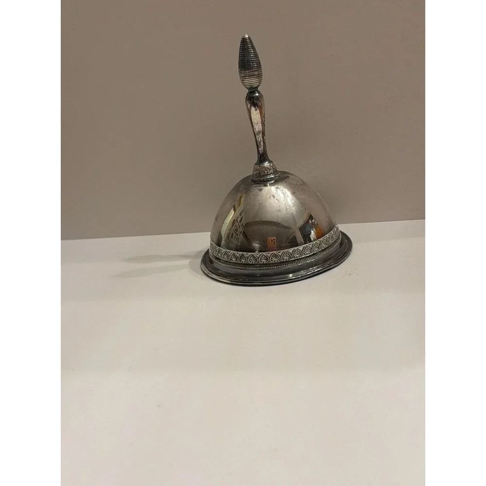 Antique Gorham MFG Co. Silverplate Table Bell with‎ Ornate Frieze Pattern
